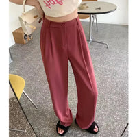 High Waist Wide Leg Thin Suit Pants Women's Loose Fitting Casual Floor Length Trousers Straight Cut Slimming Effect