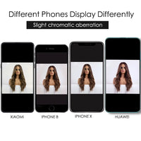 Light Brown Synthetic Wigs with Bangs Straight Shoulder Length Chocolate Brown Wig for Black White Women Heat Resistant Daily