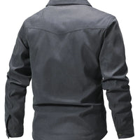 Men's Jackets Spring Flannel Lined Shirt Coat Shacket Casual Snap Button Overshirt Western Cowboy Style High Quality Top US Size