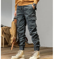 CAAYU Joggers Cargo Pants Mens Casual Y2k Multi-Pocket Male Trousers Sweatpants Streetwear Techwear Military Green Track Pants