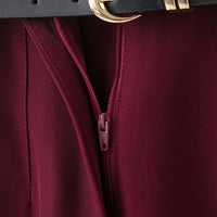 Faionable High Waist Belted Straight Leg Pants Women's Slim Fit Casual Autumn New Arrival Street Sle Polyester Fiber