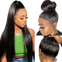 Full Lace Wig Straight Human Hair Wigs 100%Human Hair Brazilian PrePlucked Hd Lace Wigs 360 Human Hair Full Lace Wigs 250Density