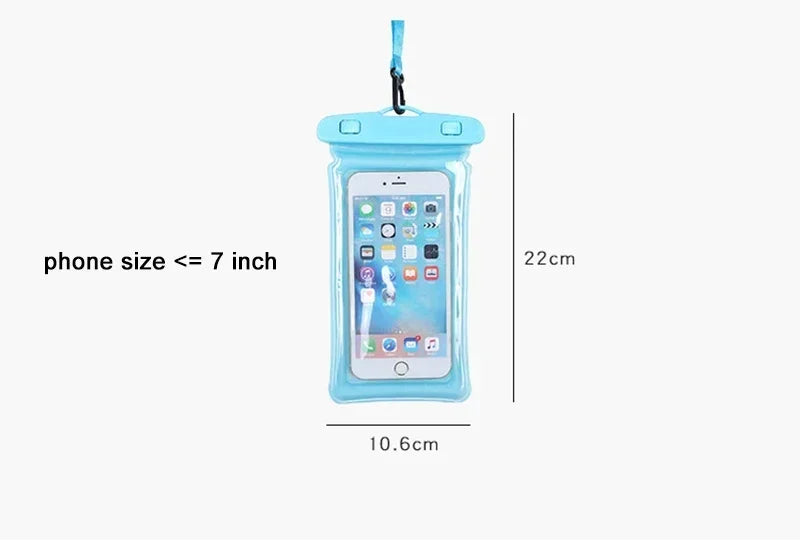 Waterproof Swimming Mobile Phone Cases Macron AirBag Hanging Neck Cases Diving Skiing Universal Phone Bag for All Phones 7 Inch