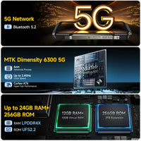 Ulefone Armor 27 Pro 5G Rugged Phone 10600mAh Smartphone 50MP Camera 64MP Night Android 14 Up to 24GB+256GB NFC Waterproof Phone