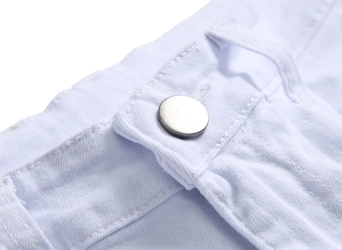 2025 Hole Denim Pants Men's Tide Brand Ruined Hole Jeans Solid Slim All-match High Street Hip Hop Trousers Red White Large Size