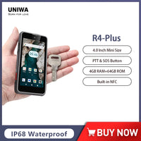 UNIWA R4 PLUS Waterproof Mini Android Phone 4GB RAM+64GB ROM 4Inch NFC Smartphone Night Vision Camera 3000mAh Mini Phone OTG PTT
