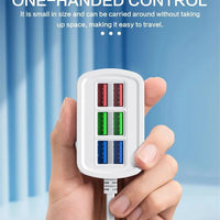 Elough 6 USB Charger Power Strip Desktop Fast Charging EU/US Plug Wall Phone Charger Adapter Electric Socket HUB Splitter 1M