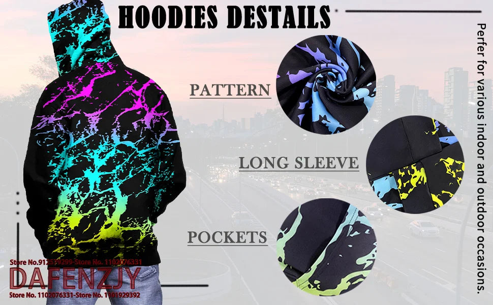 Men's Novelty Food Hoodie 3D Print Pullover Unisex Casual Sweatshirt