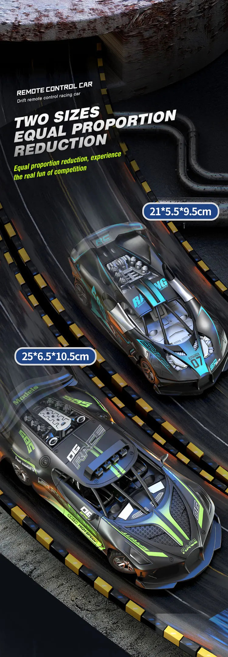 RC Car 4Ch High - Speed Remote Control Drift Electric Sportscar Toy, Perfect Birthday Present for Boys