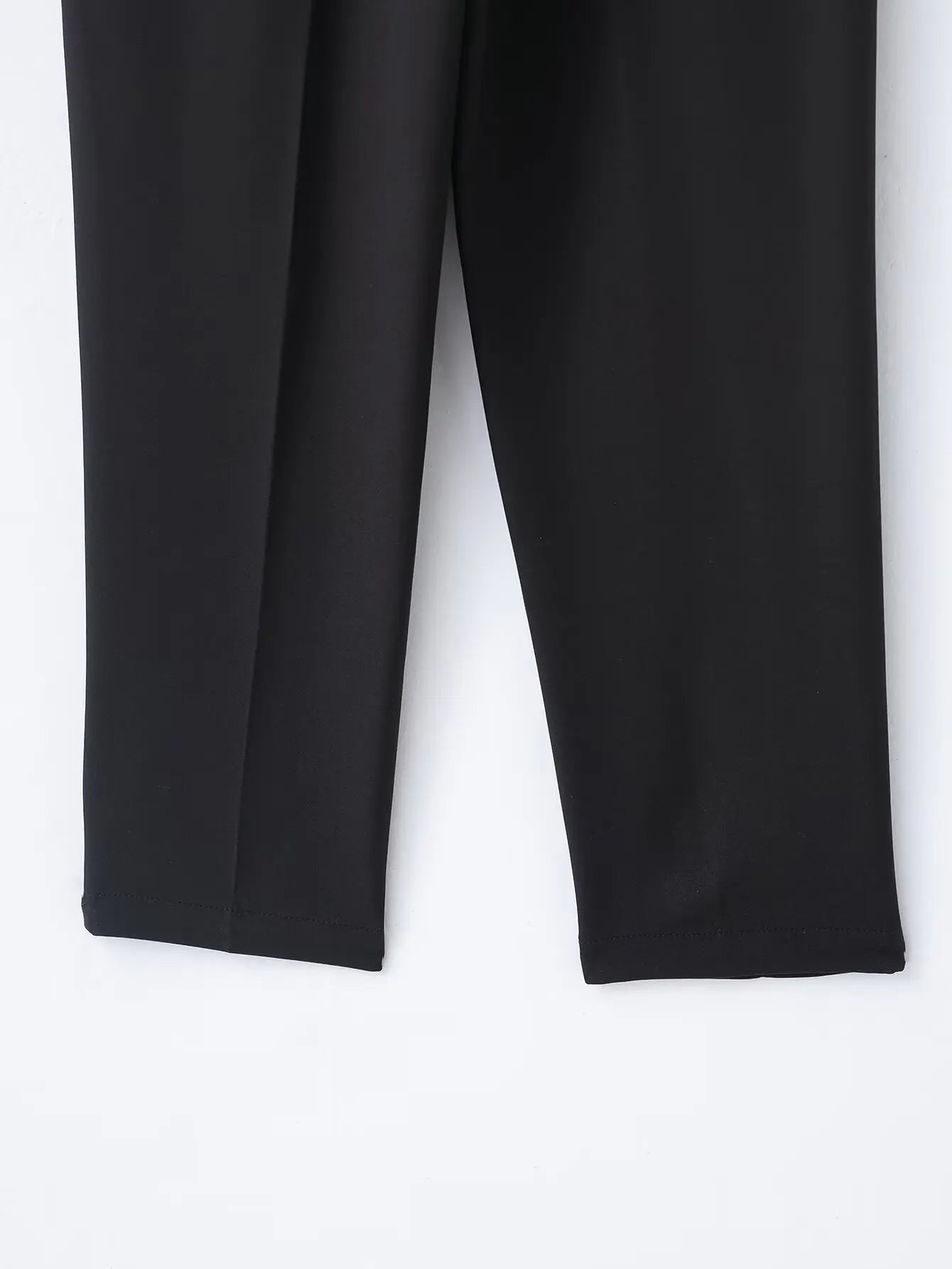 Faionable High Waist Belted Straight Leg Pants Women's Slim Fit Casual Autumn New Arrival Street Sle Polyester Fiber