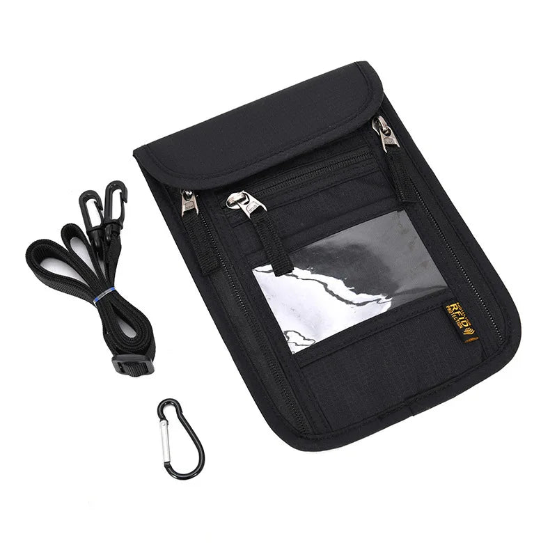 Travel Passport Bag Neck Document Bag Nylon Wallet Family Rfid Blocking Multi-Pockets Anti-Theft Credit Card Passport Holder New