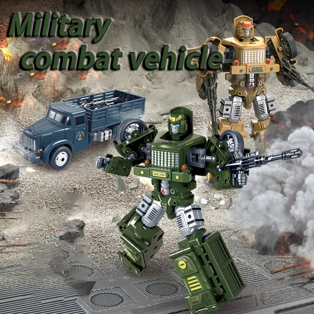 Best-selling boy toys: Manual transformation into autobots, military transport truck models, robot transformation toys, truck