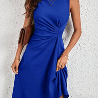 Summer New Women's Dress Fashion Sexy Slim Sleeveless A-line Dress Elegant Simple Office Red Korean Midi Dress For Female Party