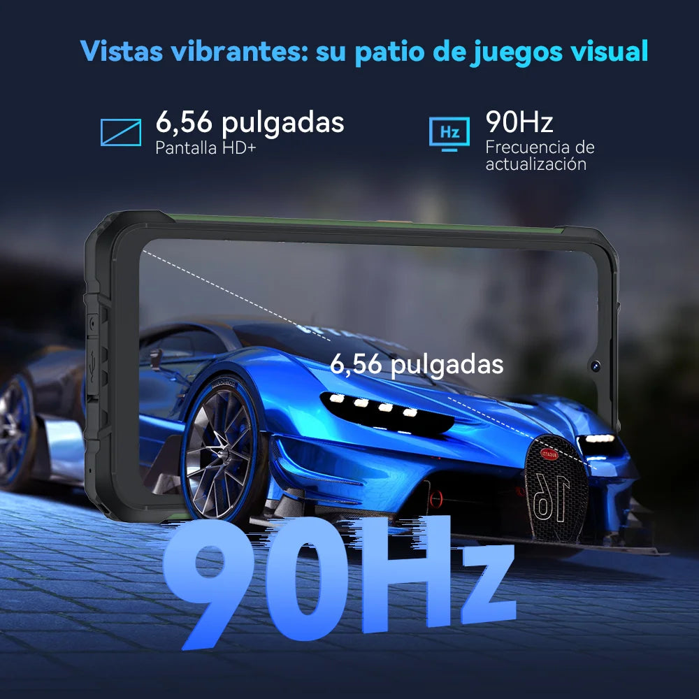 Cubot Kingkong Ace 2, Ultra-Thin and Robust Smartphone with Android 14, 16 Gb Ram (6 Gb + 10 Gb Expandable), 128 Gb Rom, 6.56 Inch and 90 Hz Screen, Nfc, 5100 Mah Battery, 4g Cell Phone