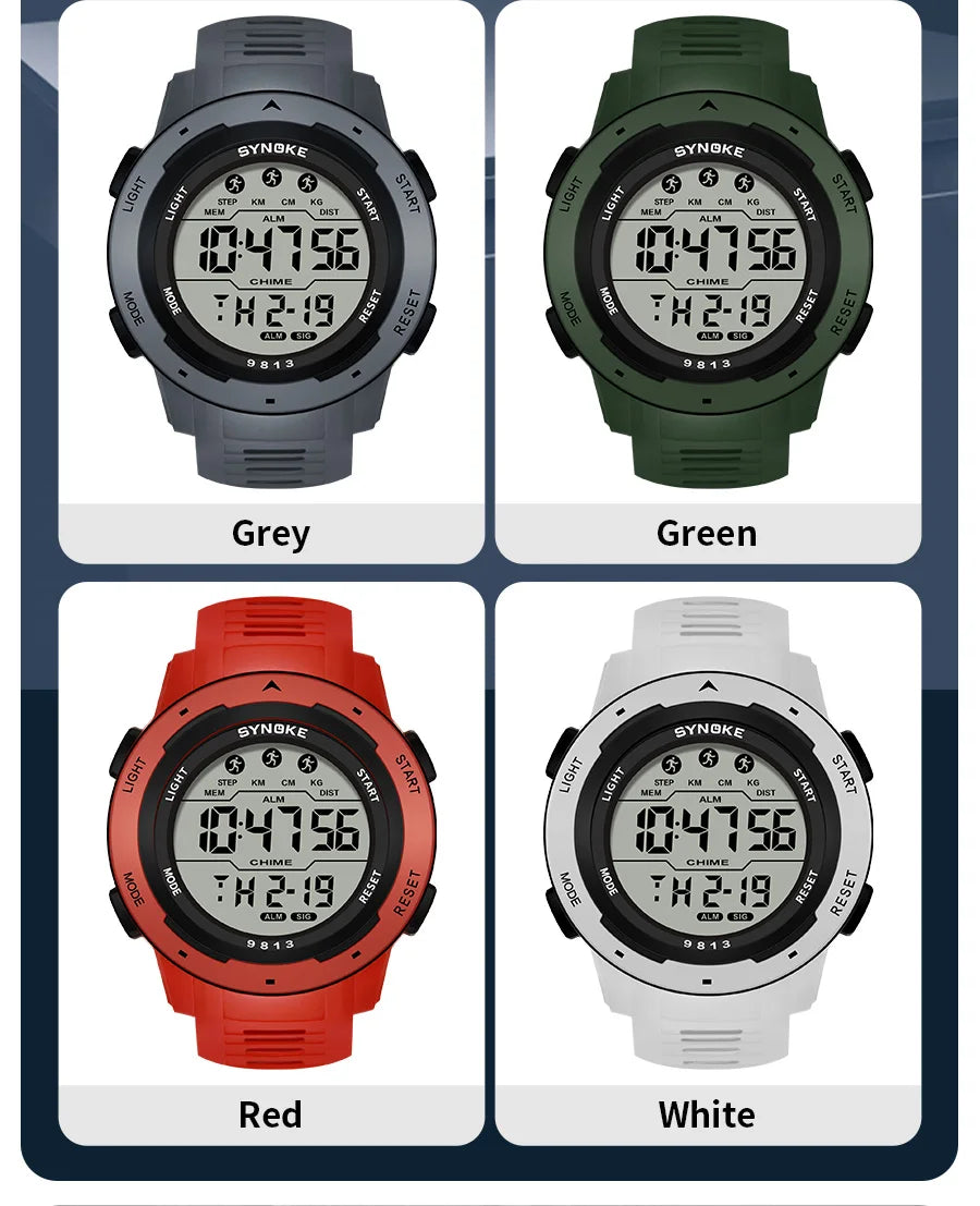 Upgrade Movement Digital Watches For Men Waterproof 50M SYNOKE 9813 Sports Watch Men Big screen Easy to Read reloj hombre