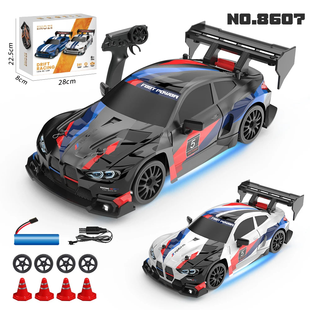 New 1:24 RC drift vehicle, Mustang 4WD cars, racing car with remote control, gift, competition racing car, children's toy