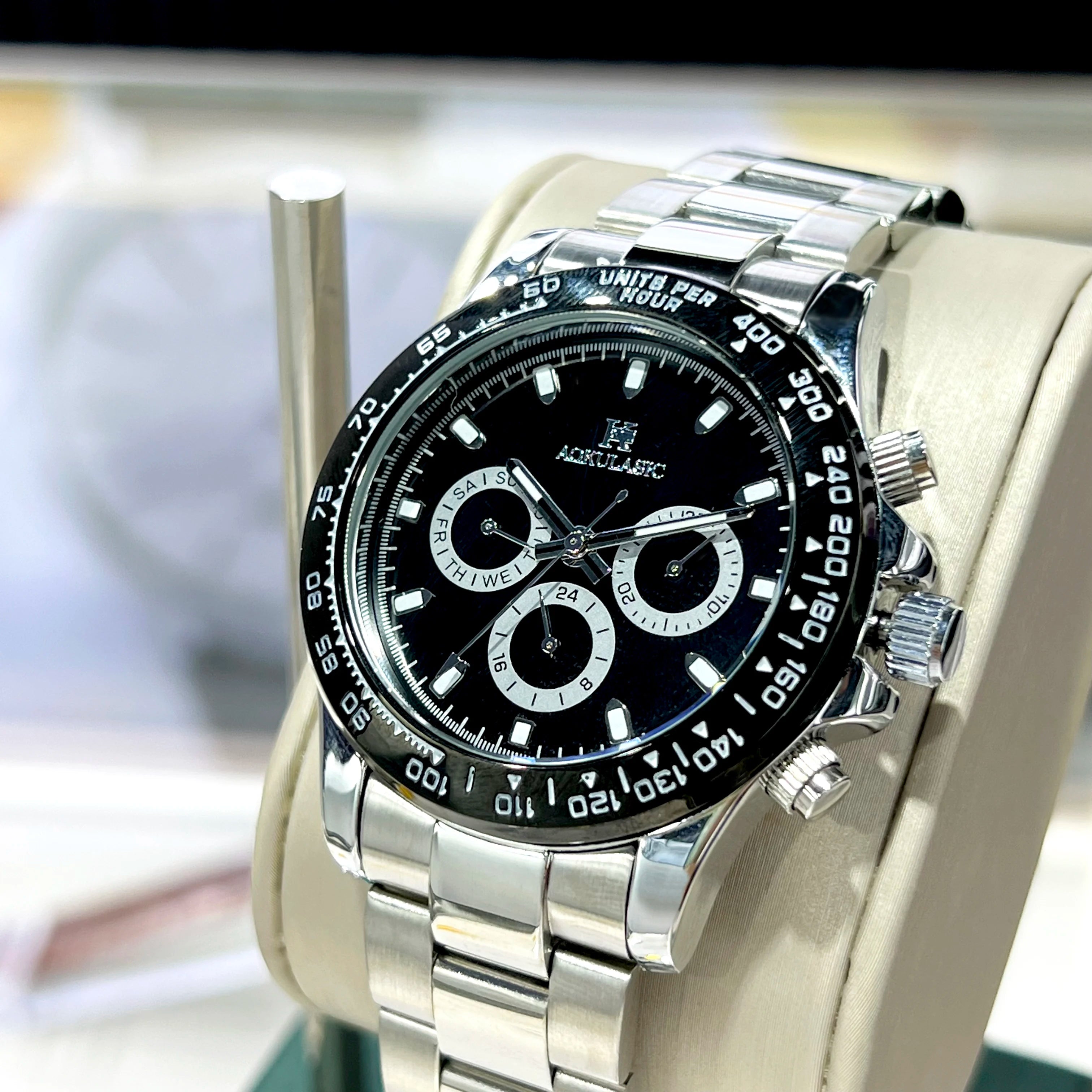 AOKULASIC Top Brand Fashion Men Wristwatch Automatic Mechanical Watches Day Display Reckon By Time Luminous Waterproof Watch