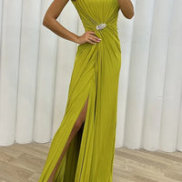 Women Sexy Dress New Sleeveless Solid Party Slim Empire Split Female Elegant Round Neck Fashion Long Clothing