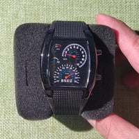 Men’s Fashion Quartz Wristwatch Sports Aviation LED Electronic Watch Fan Racing Dashboard Creative Male Digital Watch for Men