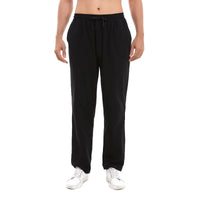 New Men's Cotton Pants Summer Breathable Trousers Solid Color Sweatpants Loose Fitness Lightweight Streetwear