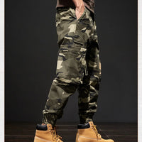 2025 NewMen's Fleece-Lined American Camouflage Casual Multi-Pocket Loose Zipper Jogger Pants Autumn Youth Trendy Workwear
