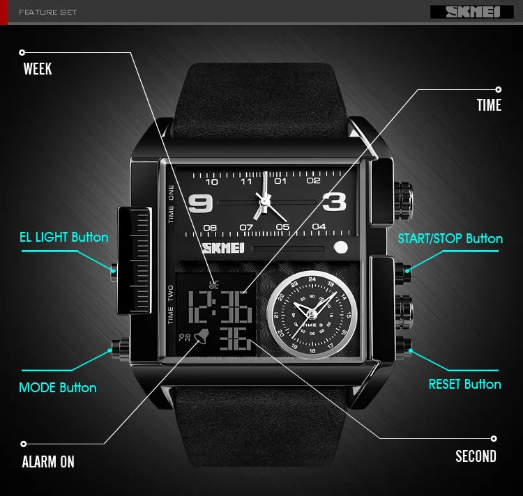 SKMEI Sports Watch Men Top Luxury Brand Waterproof Wristwatch Men Quartz Analog Digital Watches Relogio Masculino