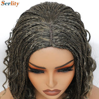 New Style Bob Box Braided Wigs For Black Women 12inches Synthetic Box Braids Crochet Hair Wigs On Sale Clearance Short Black Wig