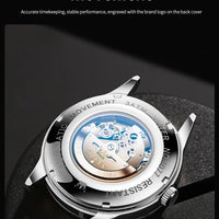 OLEVS Men Watches 7077 Luxury Fashion Top Brand Original Automatic Mechanical Watch for Man Double Scale Simple Trend Waterproof