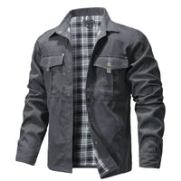 Men's Jackets Spring Flannel Lined Shirt Coat Shacket Casual Snap Button Overshirt Western Cowboy Style High Quality Top US Size