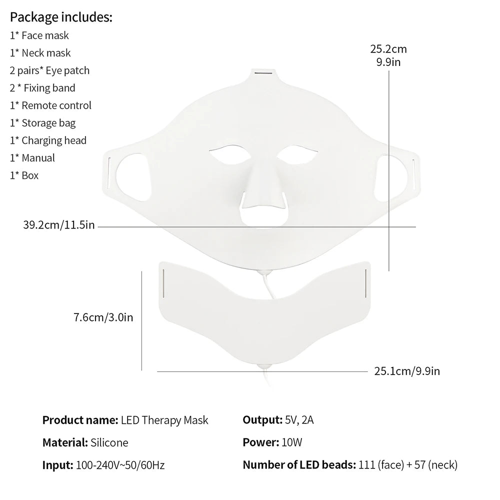 7 Colors LED Silicone Beauty Machine Skin Care Face Mask for Home Use