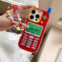 Funny 3D Mobile Phone Case For iPhone 16 Pro 15 14 13 Pro Max Protective Cover Fashion Cute Cases with Chain Funda