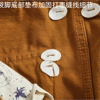 Retro Heavyweight Minimalist Workwear Pants Men's Loose Straight Leg Casual 100% Cotton Twill Woven 3D Stand Cut Tapered Pants