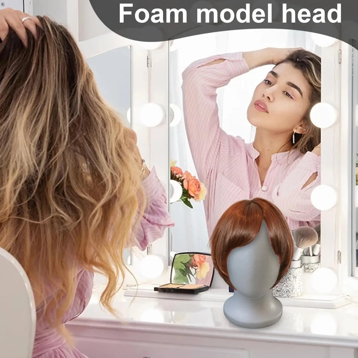 Foam Mannequin Head Female Wig Head Display Smooth Durable Styling Tools Lightweight for Hairpieces Sunglasses Jewelry Hats