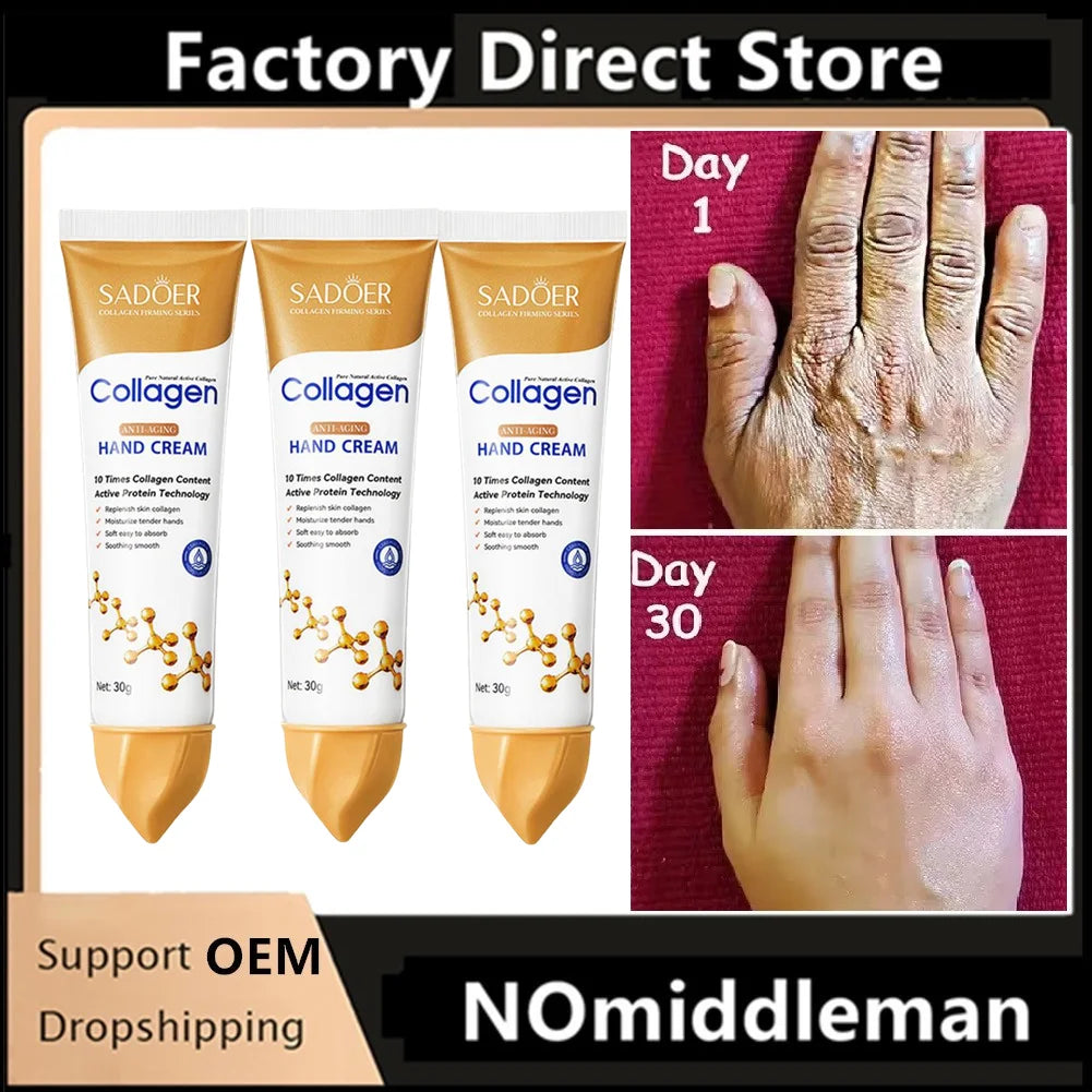 SADOER Collagen Hand Cream Hands Skin Friming skincare Moisturizing Brightening Hydrating Hands Creams Hand Skin Care Products
