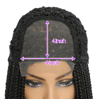 Long Box Braided 4x4 Lace Wigs With Baby Hair Twist Braids Lace Closure Wigs For Black Women Synthetic Cosplay Wig 30 Inch