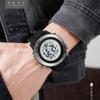 SKMEI 1524  2 Time LED Digital Wristwatches Mens Waterproof Chrono Count Down Male Hour montre homme Big Dial Sport Men Watch