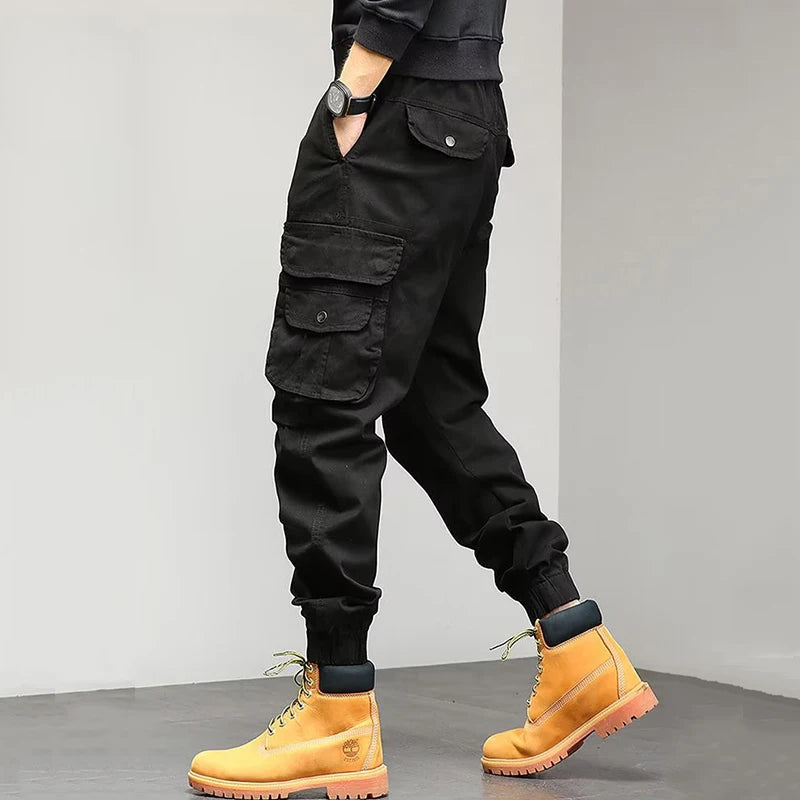 Men's Winter Snow Warm Thermal Plush Cargo Pants Comfortable Elastic Waist Casual Trousers Trend Versatile Concise Outside Pants