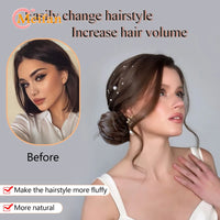 Messy Straight Hair Bun Hair Extensions Synthetic Mini Hair Clip Bun Hairbands Donut Wig Accessories High Bun Hair Extensions