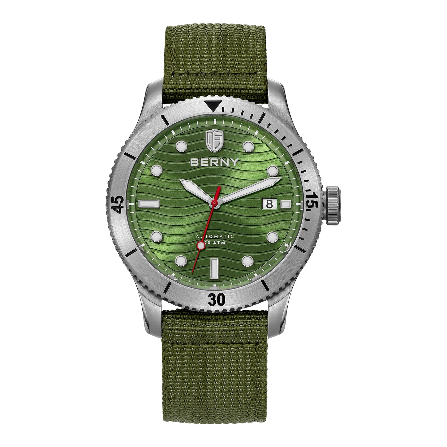 BERNY Top Automatic Diver Watch for Men PT5000 Movement 20ATM Waterproof Luminous Sapphire Lens Sport Swimming Diving Watch Men