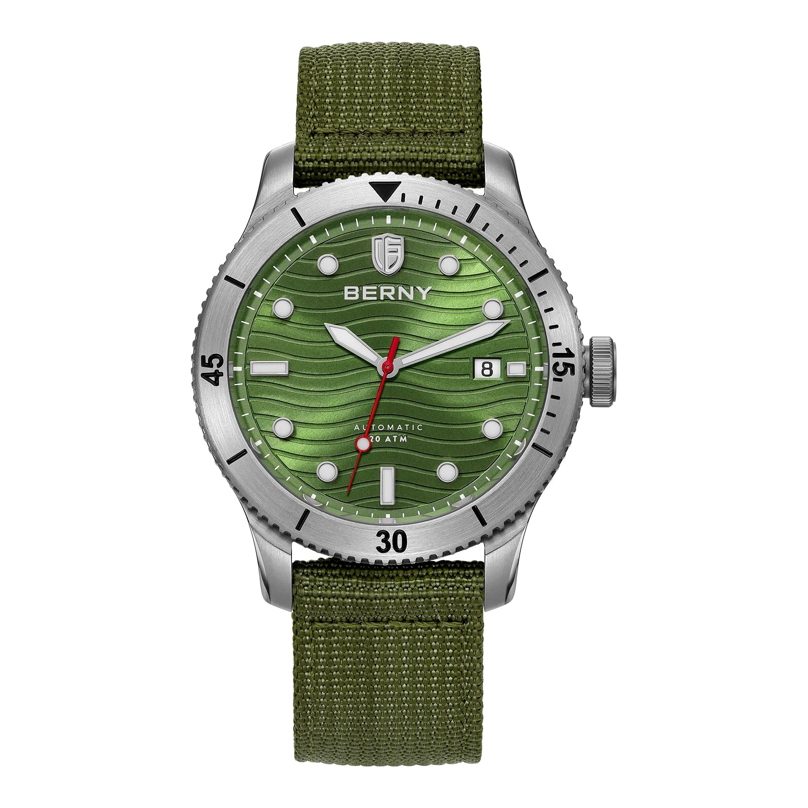 BERNY Top Automatic Diver Watch for Men PT5000 Movement 20ATM Waterproof Luminous Sapphire Lens Sport Swimming Diving Watch Men