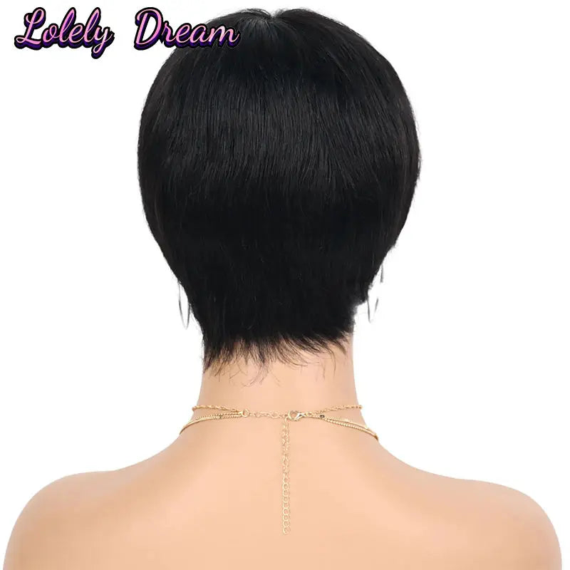 Brazilian Remy Pixie Cut Wigs Human Hair Short Prepluck Wig  Full Machine Made Human Hair Wigs For Black Women