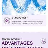 Collagen Anti Wrinkle Facial Mask Anti Aging Fade Fine Lines Firm Skin Moisturizing Brightening Smooth SkinCare Korean Cosmetics