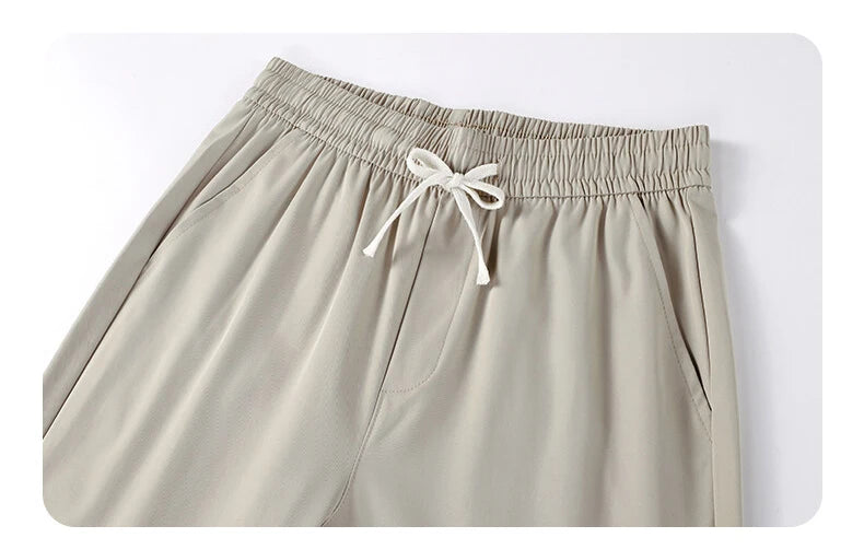 Summer Men's Elastic Waist Casual Pants Drawstring Jogger Pants Sports Wear Running Sweatpants 5XL