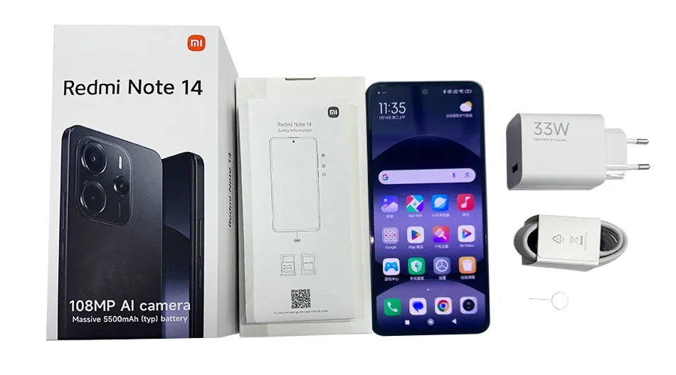 Xiaomi Redmi Note 14 Global Version MediaTek Helio G99-Ultra 108MP AI Camera 6.67" AMOLED 120Hz Display 5500mAh
