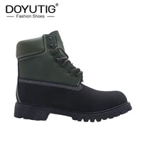 DOYUTIG Brand Split Leather Outdoor Boots For Men & Women Casual Couples Boots Fashion Mid Top Breathable Military Boots SG003
