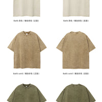 ZODF New Summer Batik Washed T-Shirts For Men Unisex Retro Loose High Street 275gsm Cotton T Shirt Brand Design HY0594