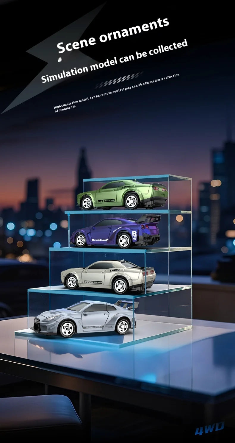 RC Drift Car 1/64 Mini Rc Car 4x4 Full Proportion Control 15KM/H High-Speed Vehicle Mini RTR Racing Model Boy Toy Gift