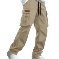 Men's new multi pocket workwear pants, European and American high street trendy brand retro casual leggings, men's