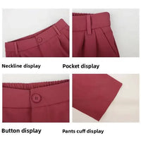 High Waist Wide Leg Thin Suit Pants Women's Loose Fitting Casual Floor Length Trousers Straight Cut Slimming Effect