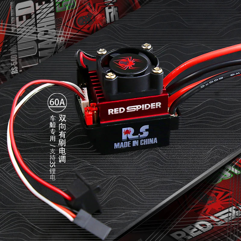 RC Car ESC,60A Brushed ESC Electronic Speed Controller for TRX4 SCX10 RC Crawler Car(T Plug)